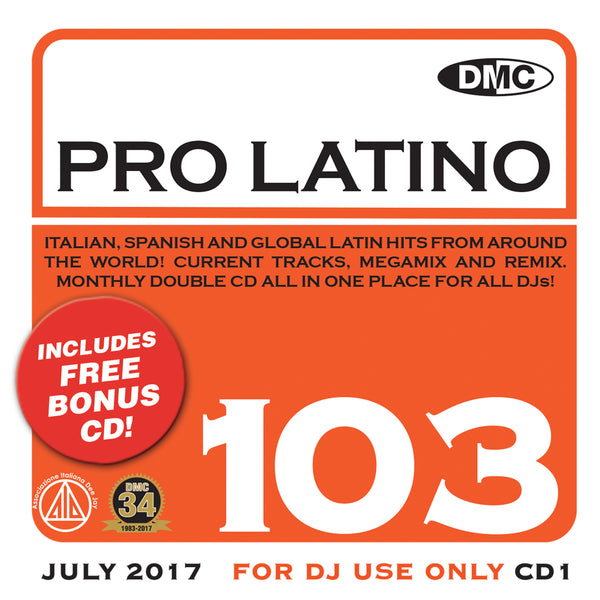 DMC Pro Latino 103 - Essential Global, European &amp; Latin Flavoured Hits - July 2017 release