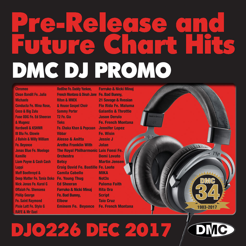 DMC DJ PROMO 226 - PRE-RELEASE AND FUTURE CHART HITS - DECEMBER 2017