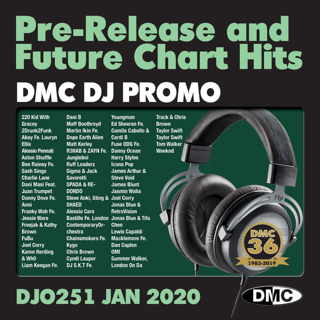 DMC DJ PROMO 251 - Double CD of Pre-Releases and future Chart Hits - January 2020 issue - out now