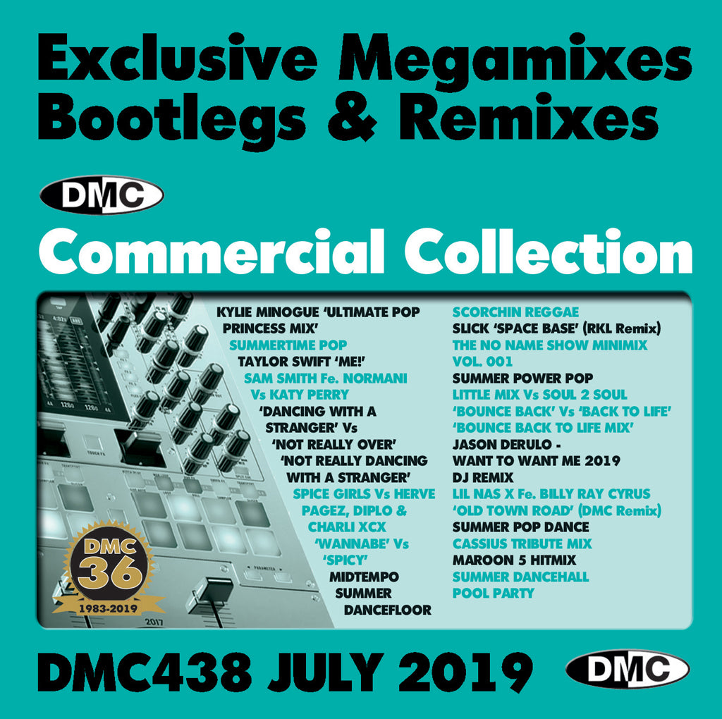 DMC COMMERCIAL COLLECTION 438  Exclusive Megamixes, Remixes & Two Trackers  (2 x cd) - July 2019 release