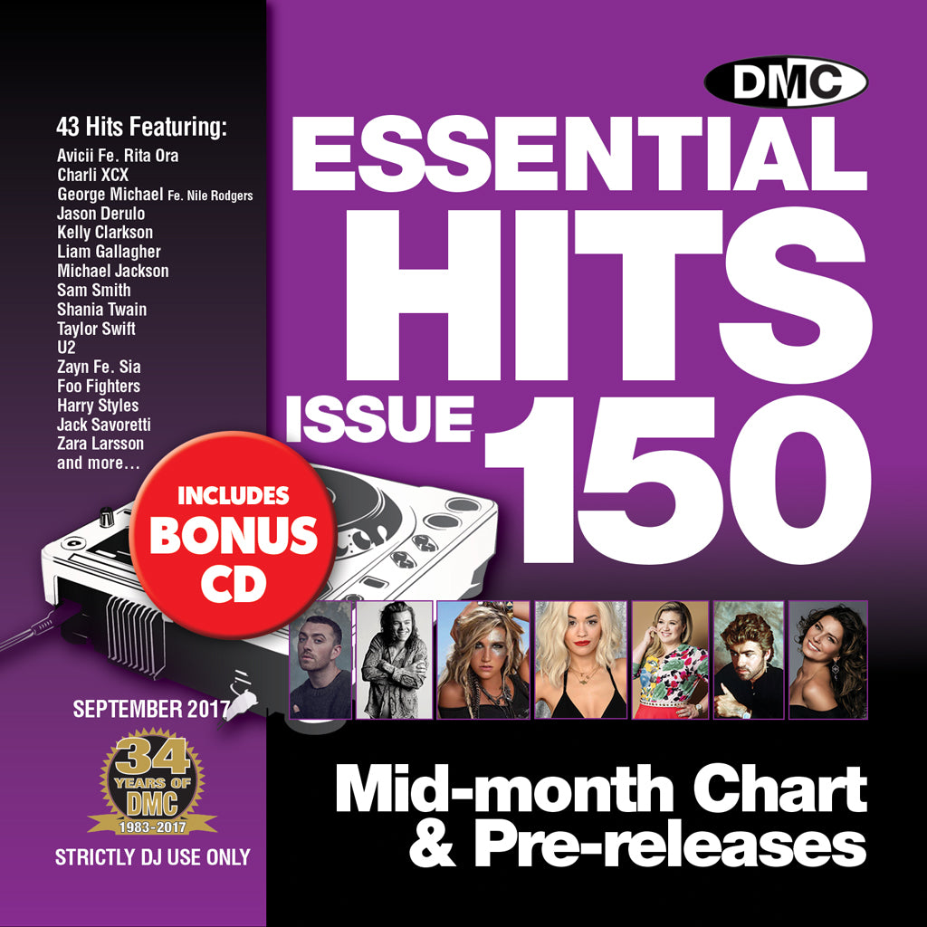 DMC ESSENTIAL HITS 150  Chart & pre-releases for djs # Bonus CD special! September 2017