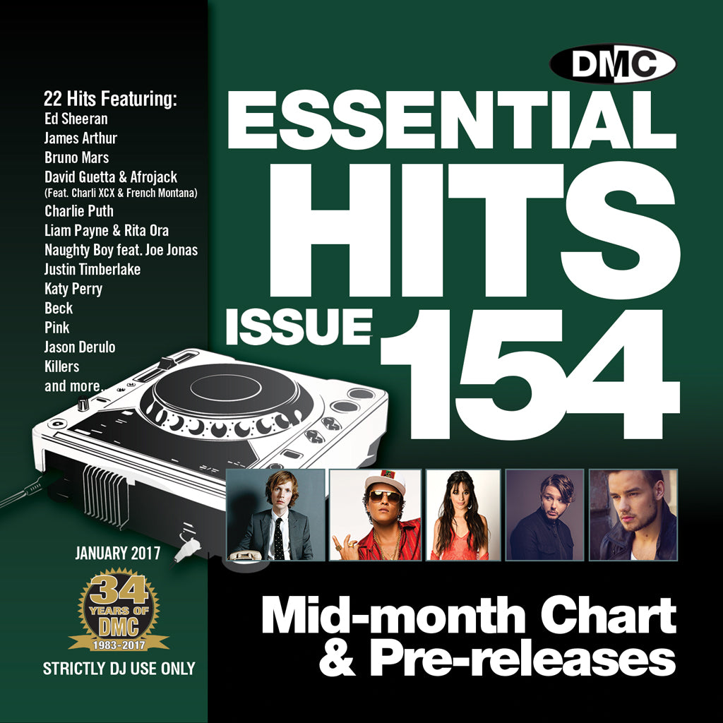 DMC ESSENTIAL HITS 154 - Mid month chart & pre-releases for djs - Mid January 2018