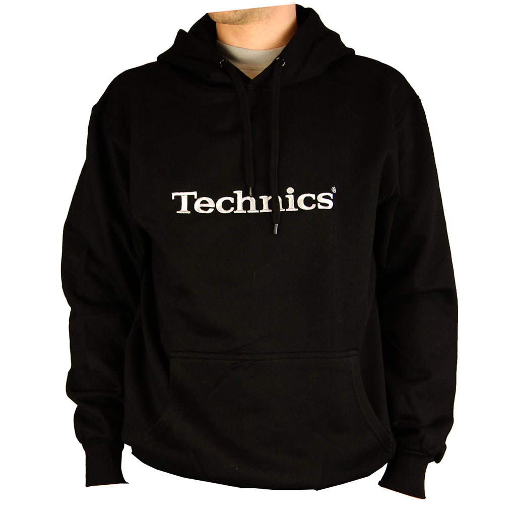 Technics Black Hoody with silver embroidered logo