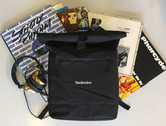 Technics Roll Top Backpack (vinyl/laptop) - Holds up to 30 x 12” Vinyl Records (25 with laptop)