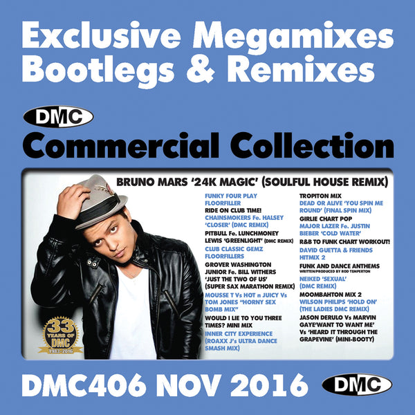 DMC COMMERCIAL COLLECTION 406 - November 2016 Release -  Exclusive... Megamixes Remixes Two Trackers