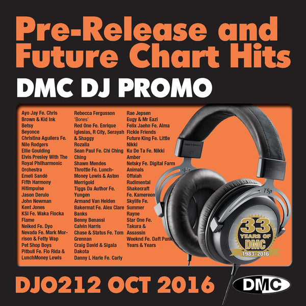 DMC DJ Promo 212 - DOUBLE CD of Pre-Releases and future Chart Hits -  October 2016 Release