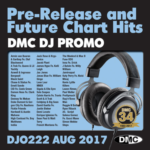 DMC DJ Promo 222 - DOUBLE CD of Pre-Releases and future Chart Hits -  August  2017 Release