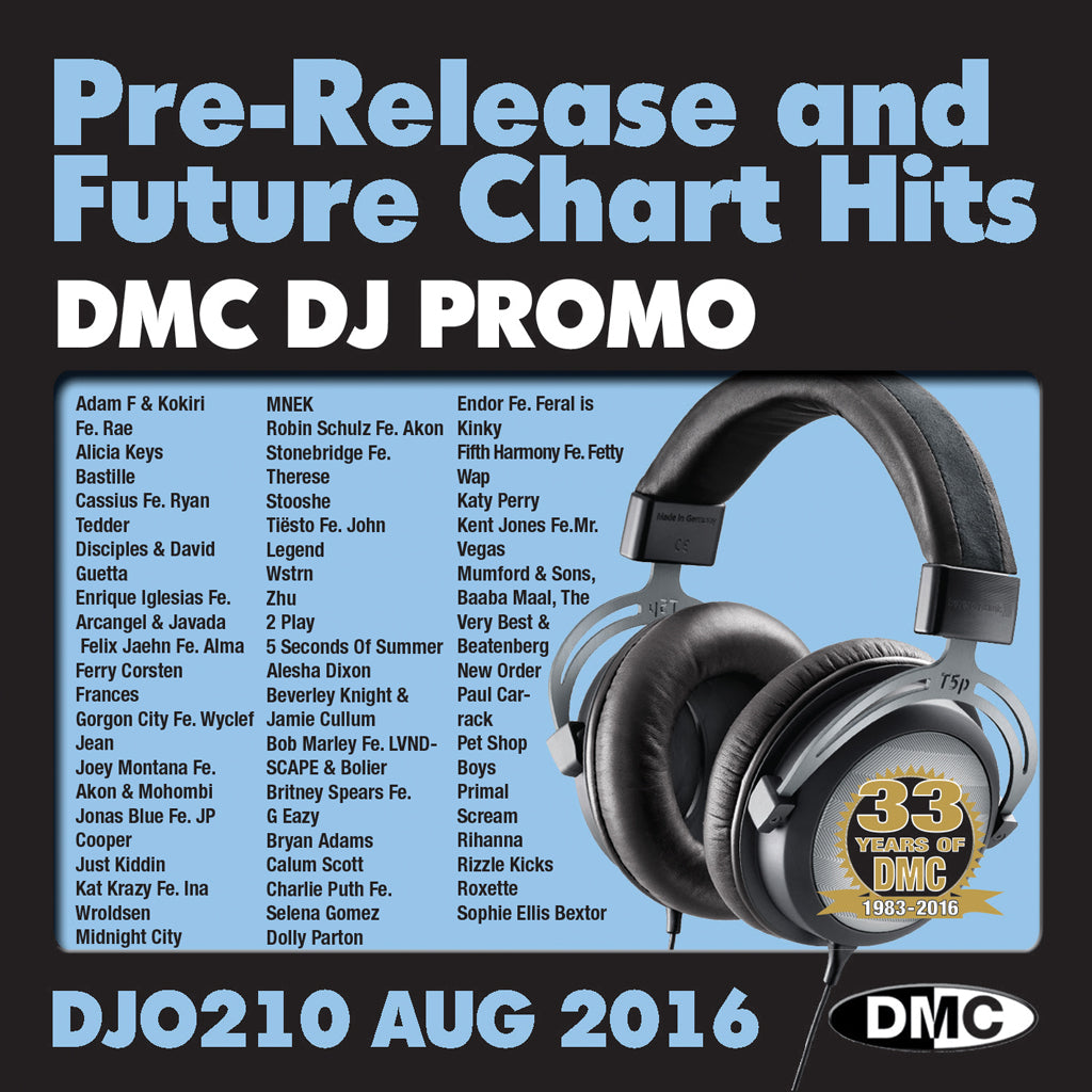 DMC DJ Promo 210 - DOUBLE CD of Pre-Releases and future Chart Hits -  August 2016 Release