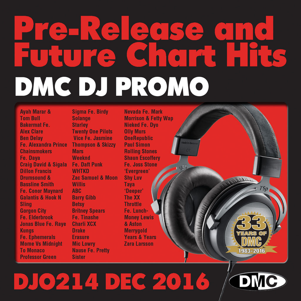 DMC DJ Promo 214 - DOUBLE CD of Pre-Releases and future Chart Hits -  December 2016 Release