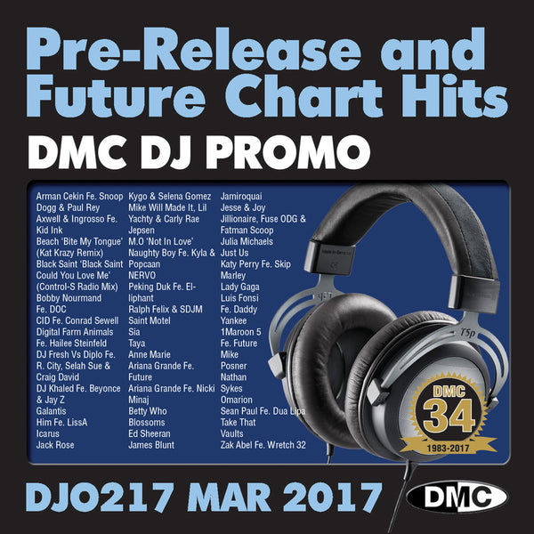 DMC DJ Promo 217 - DOUBLE CD of Pre-Releases and future Chart Hits -  March  2017 Release