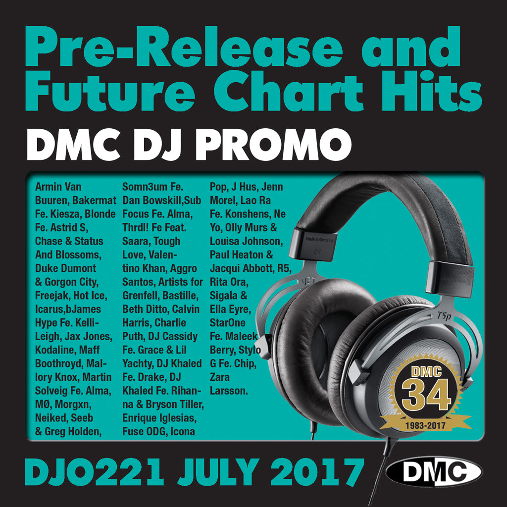 DMC DJ Promo 221 - DOUBLE CD of Pre-Releases and future Chart Hits -  July  2017 Release