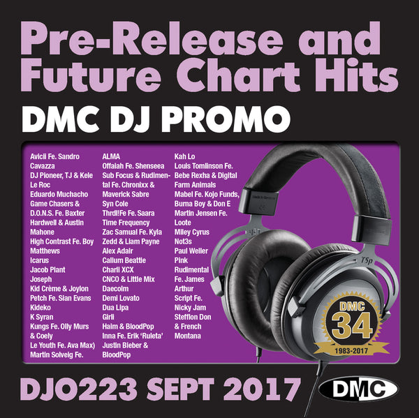 DMC DJ Promo 223 - DOUBLE CD of Pre-Releases and future Chart Hits -  SEPTEMBER  2017 Release