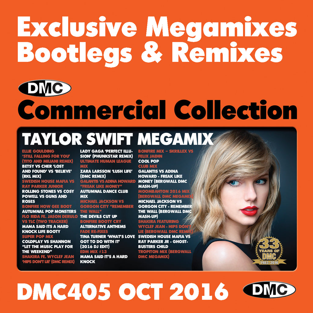 DMC COMMERCIAL COLLECTION 405 - October 2016 Release -  Exclusive... Megamixes Remixes Two Trackers
