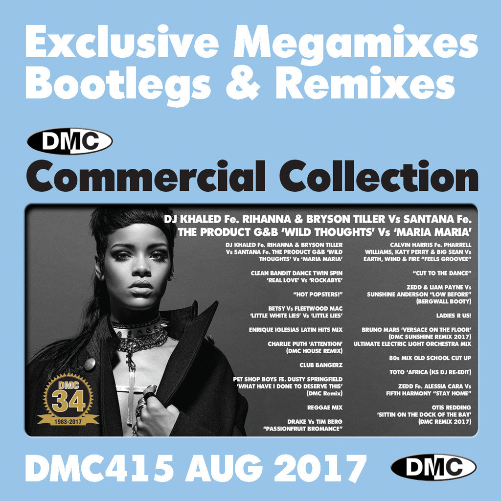 DMC Commercial Collection 415  - August 2017 Release -  Exclusive... Megamixes Remixes Two Trackers