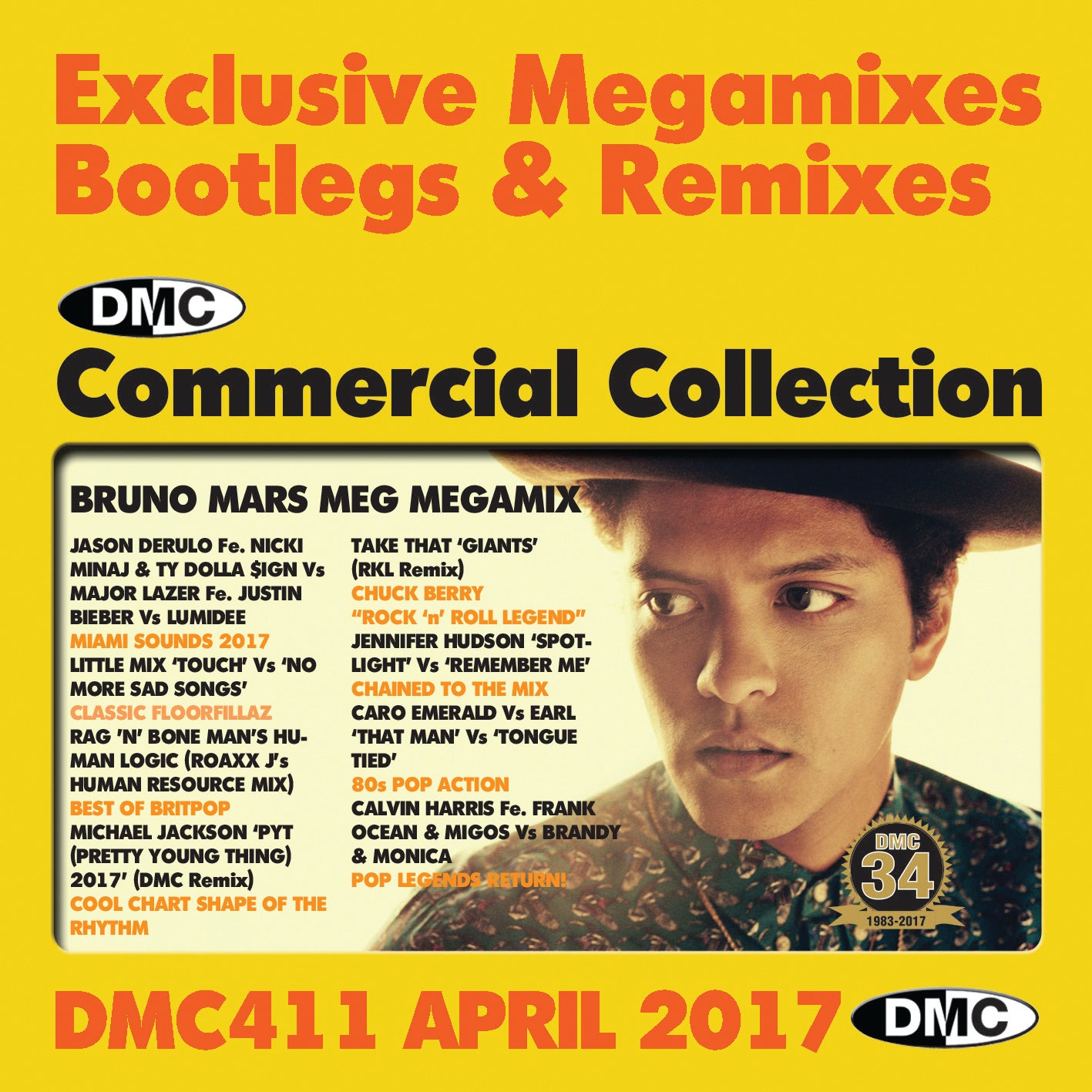 DMC COMMERCIAL COLLECTION 411 - April 2017 Release -  Exclusive... Megamixes Remixes Two Trackers