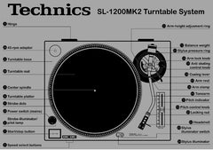 Technics SL-1200MK2 T-shirt (Grey /Black print)