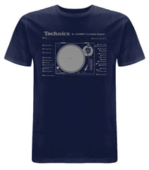 Technics SL-1200MK2 T-shirt (Navy Blue /Grey print)